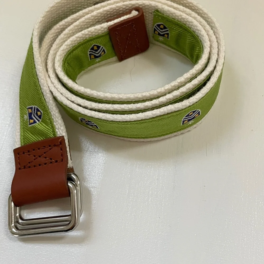 McLaughlin Vance Youth size L Webbing Belt Lime Medieval Emblem Preppy Event